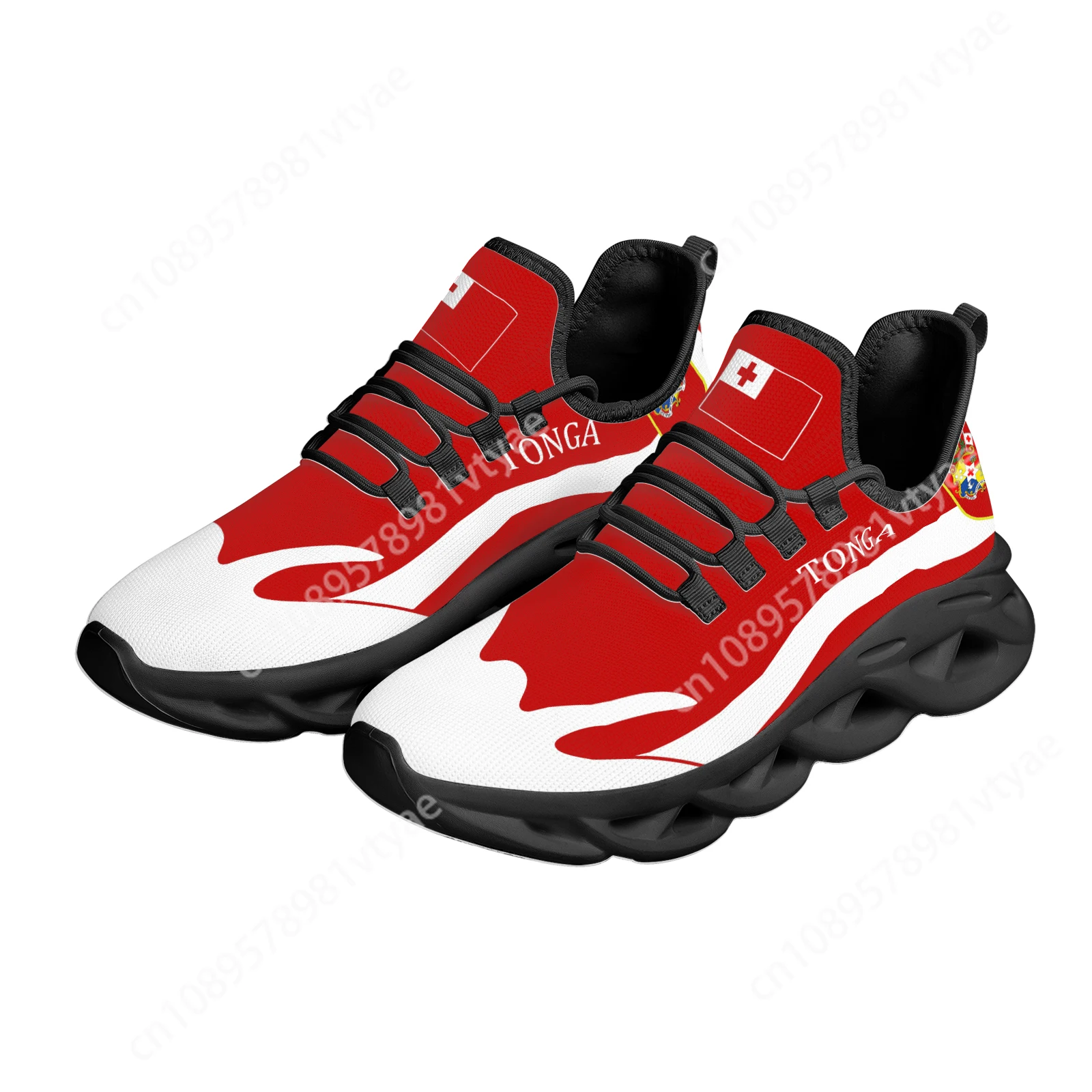 Изготовленная на заказ красная модная обувь Tonga с национальным флагом печатная