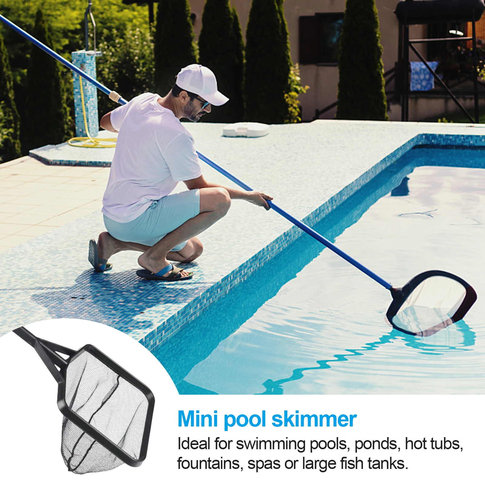

Pool Cleaning Net Salvage Net Fine Mesh Pool Skimmer Outdoor Swimming Pool Accessories Tool for Fallen Leaves Debris Cleaning