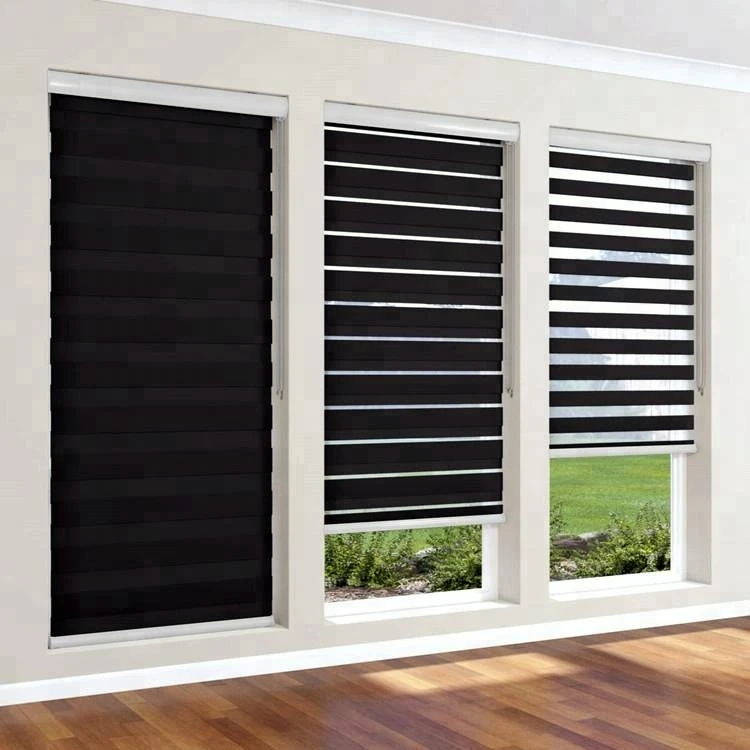 

Super Quality Motorized Zebra Shades Automatic Electric Remote Alexa Control Blinds