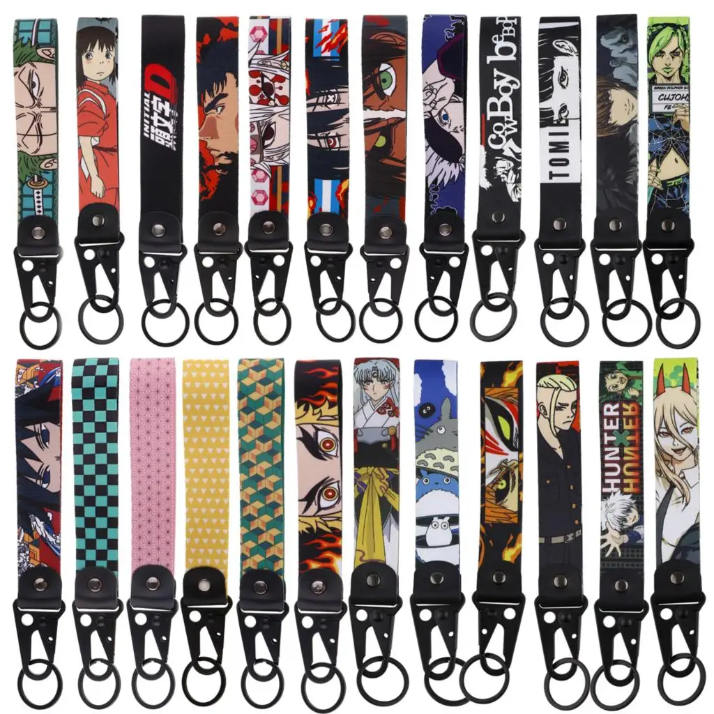 Dragon Ball Anime Style Jujutsu Kaisen Key Ring Lanyard Tags Key Strap ONE PIECE Car Motorcycle Keychain Accessories Toys Kids