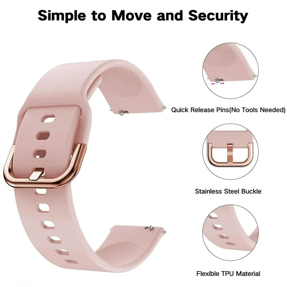 20mm/22mm Silicone Strap For Amazfit GTS/2/2e/GTS2 Mini/GTR 3/Pro/47mm/GTR2/2e/Stratos 2/3 Sport Watch Bracelet Amazfit Bip Band