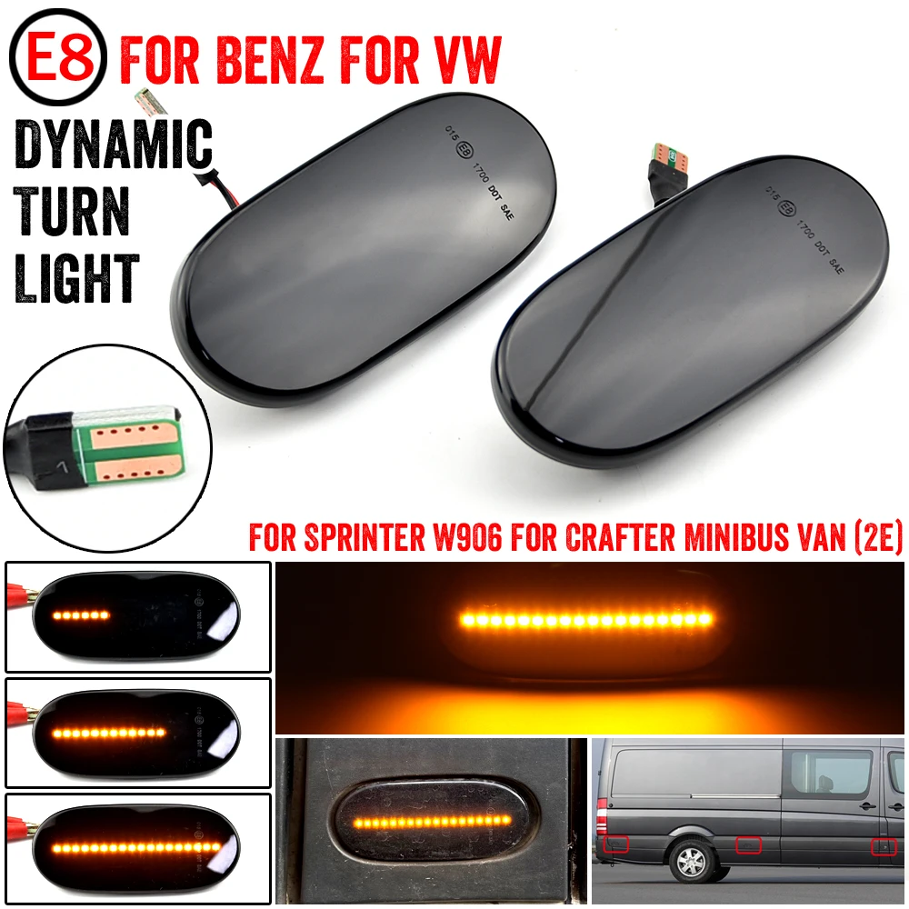 

Dynamic LED Side Marker Lamp Turn Signal Light For Mercedes Benz Sprinter W906 2006-2018 For VW Crafter 2006-2016 A0038202956