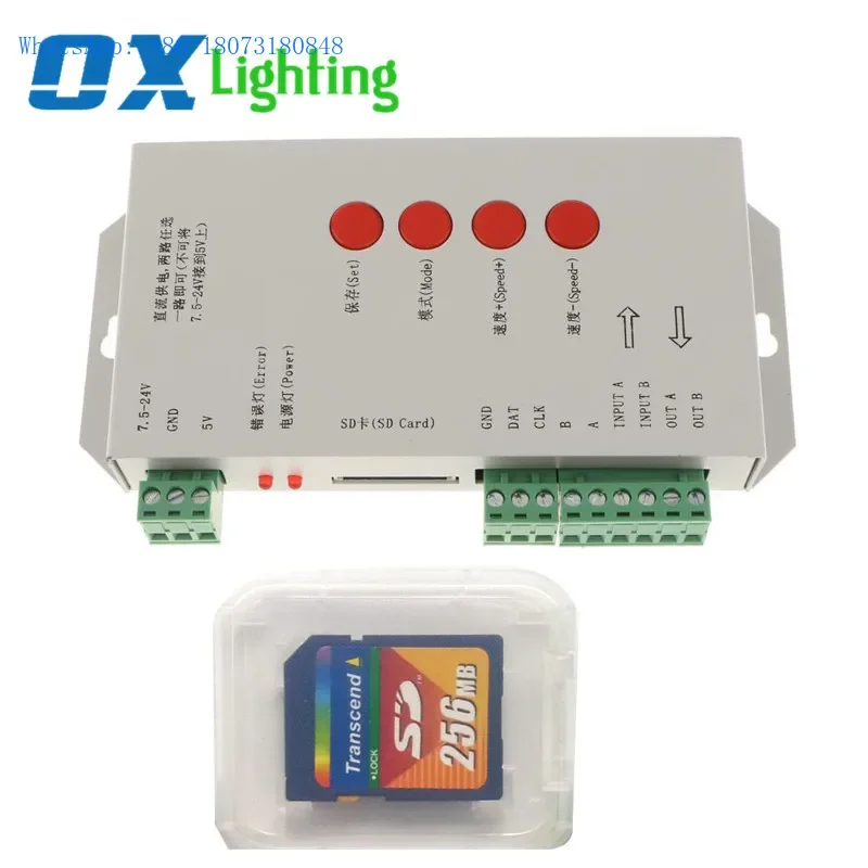 Программируемый светодиодный контроллер T-1000S T1000s SK6812 WS2811 WS2812 WS2812b WS2801 Контроллер