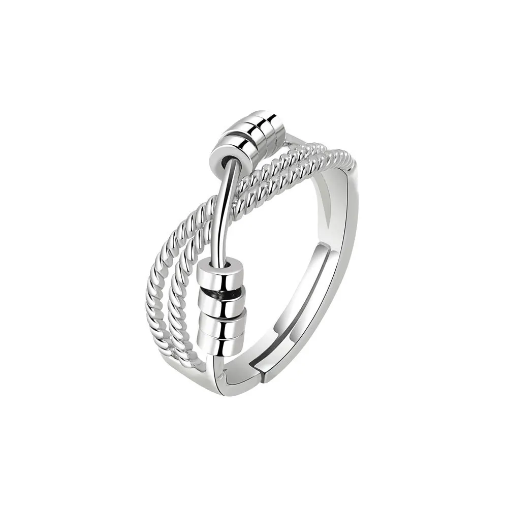 

Ladies Unique Rotary Stress Reduction Ring For Ladies Open Adjustable Anti-Stress Anxiety Fashion Jewelry Gifts