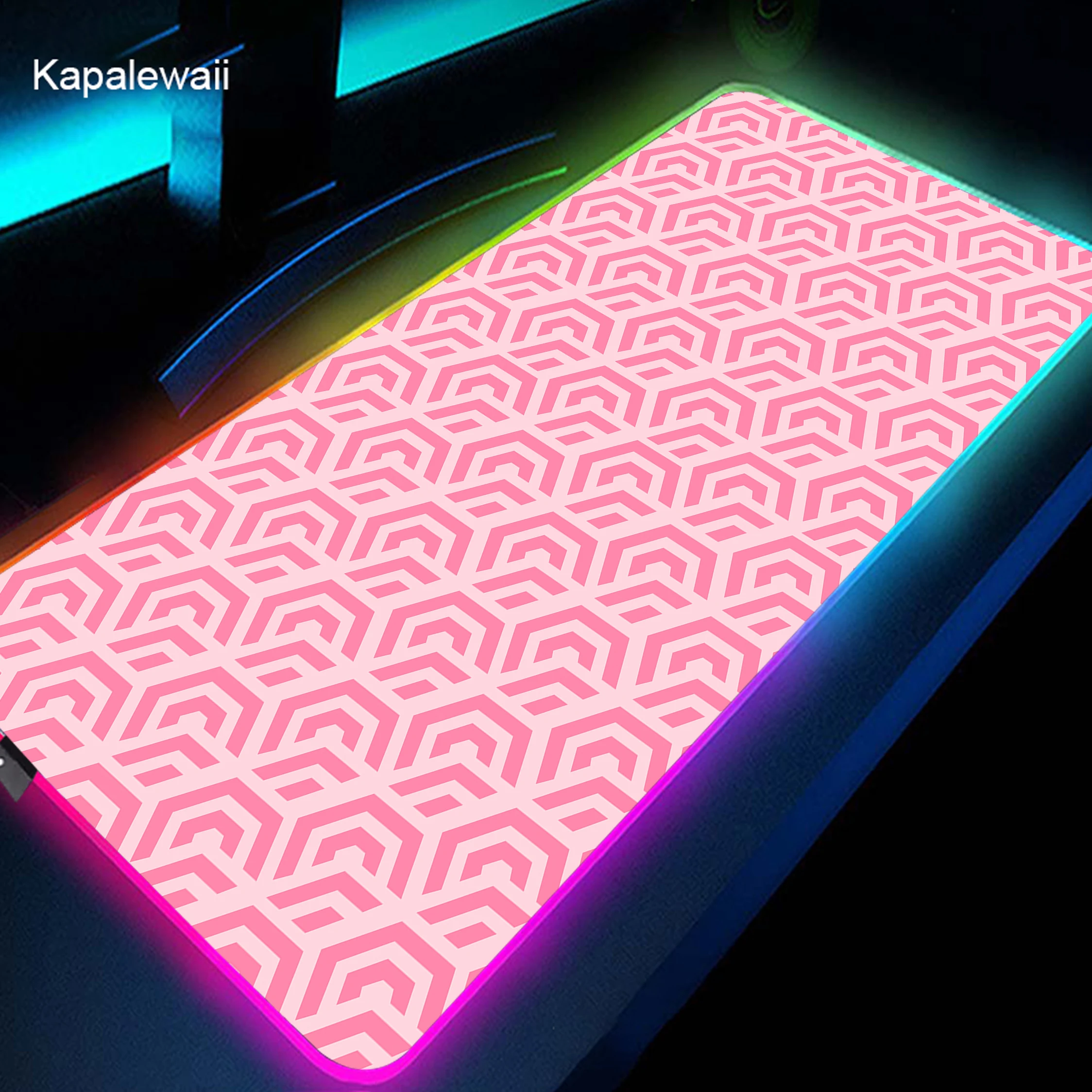 

RGB коврик для мыши, геймерский коврик для мыши, большой коврик для клавиатуры, большой Настольный коврик розового цвета, игровой Настольный коврик для мыши XXL 1000x500 мм