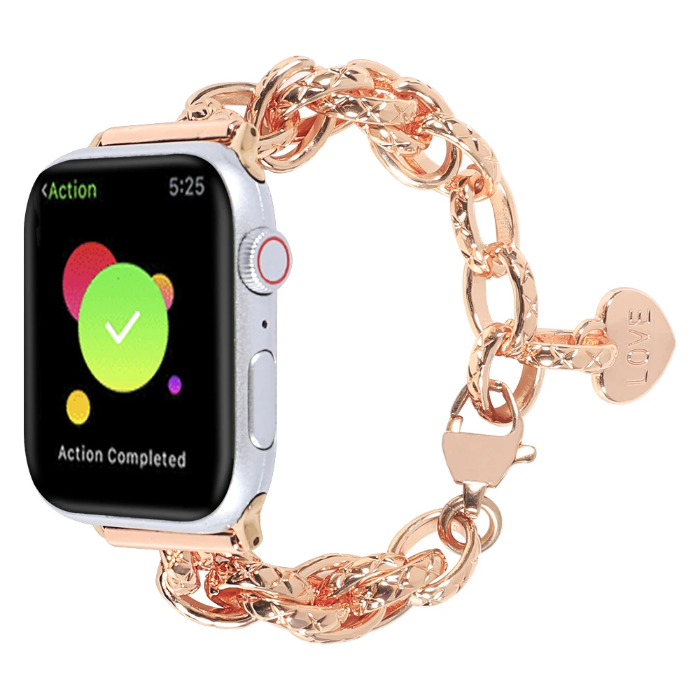 Ремешок стальной для Apple watch Ultra 49 мм роскошный браслет iWatch series 8 3 4 5 40 38 41 44 45 42
