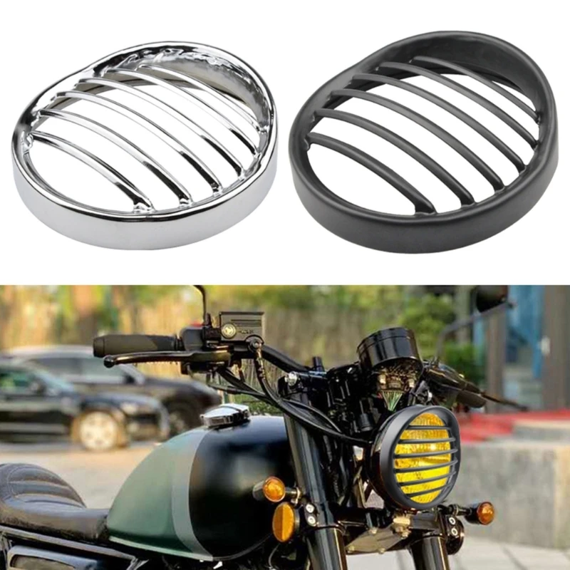 

Motorcycle 5.75" 5 3/4" LED Headlight Grill Cover Retro Motorbike ABS Headlamp Protector Shell for XL883 XL1200 XL1200X X48