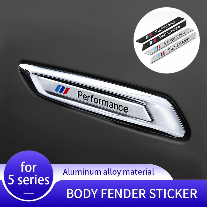 

Car Body Fender Performance Emblem Stickers Alloy for BMW 5 Series F10 F11 F18 2014-2017 Sport Style Covers Accessories
