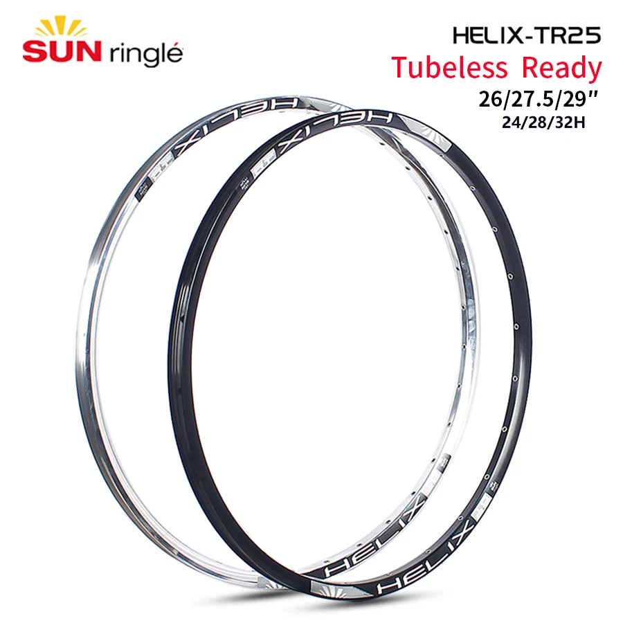 

Sunringle HELIX Bicycle Rim TR25 26 27.5 29 inch 24 28 32Holes Mountain Bike Bicicletta Circle TUBELESS READY for XC TRAIL