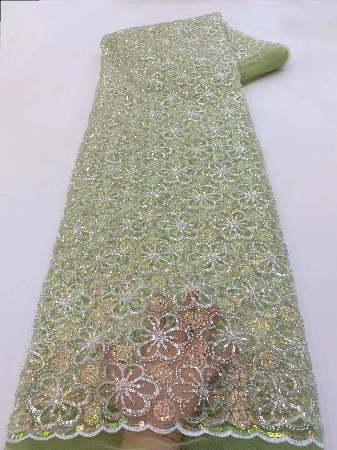 

Бесплатная доставка, яркая африканская кружевная ткань, роскошная Тяжелая вышивка, сетчатые кружева, Блестящие Блестки, африканская вышивка ручной работы