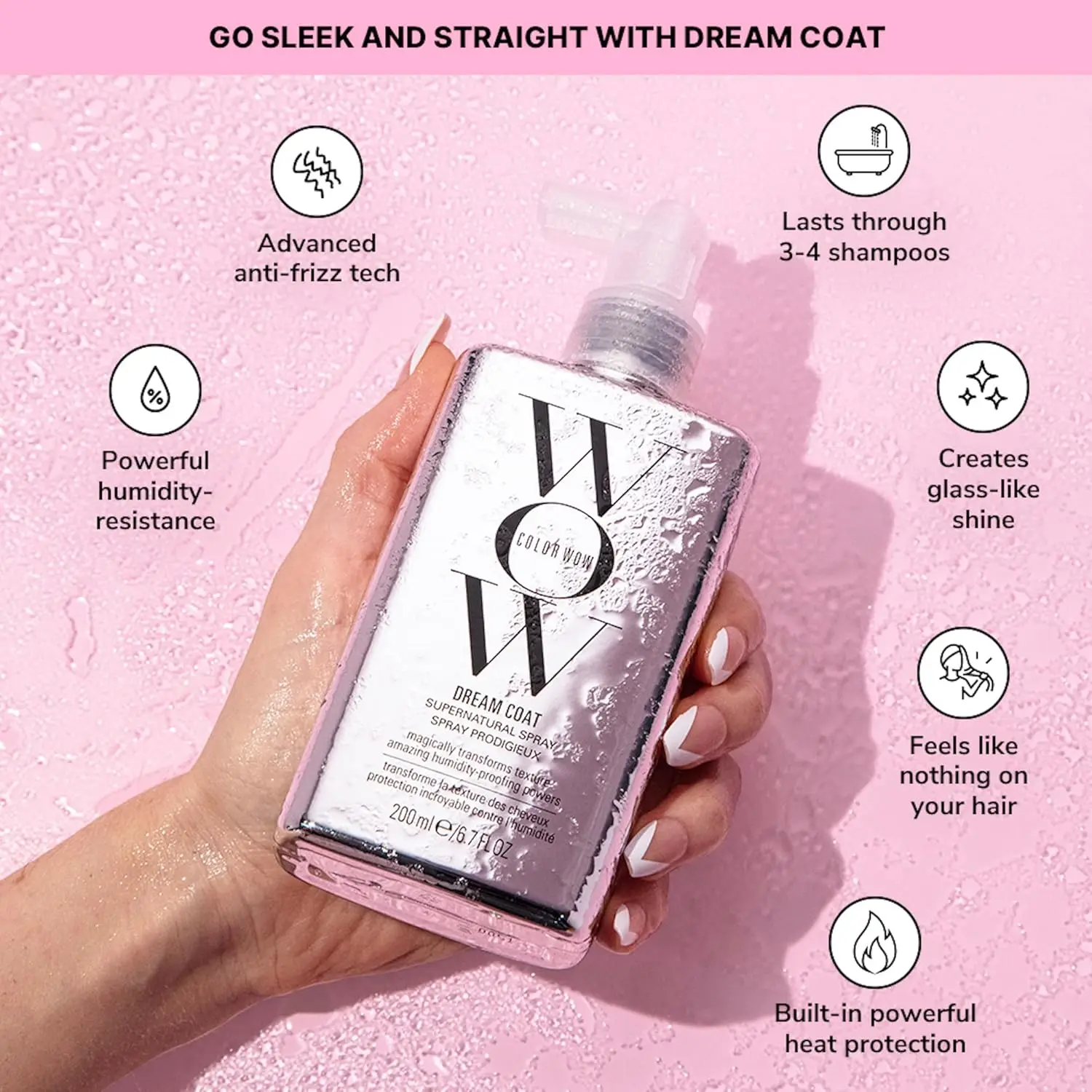 COLOR WOW Dream Coat Сверхъестественное спрей для волос с листьями супер глянцевый ультра