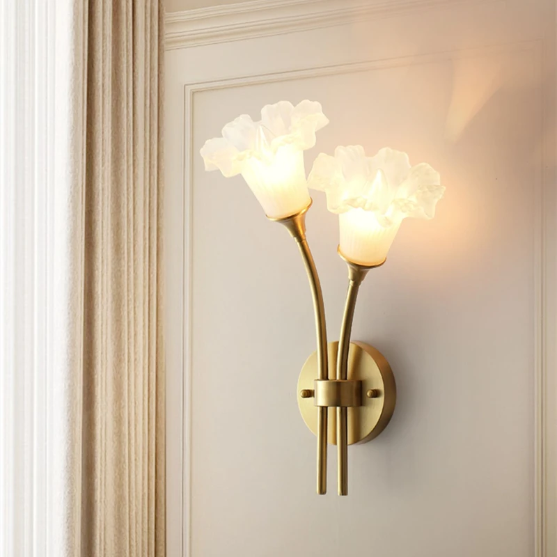 

2023 Modern Luxury New Fashion All-copper Lighting Decoration Bedroom Living Room Banquet Hall Club Corridor Flower Wall Lamp