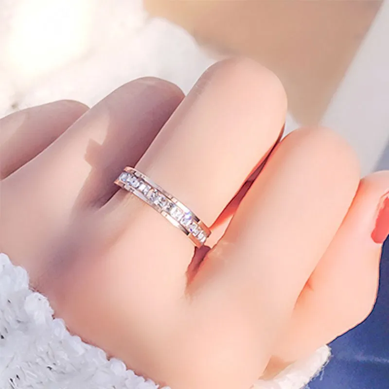 

Opening Adjustable Ladies Ring Personality Single Row Color Full Diamond Fashion Niche Ladies Ring Gifts 540930