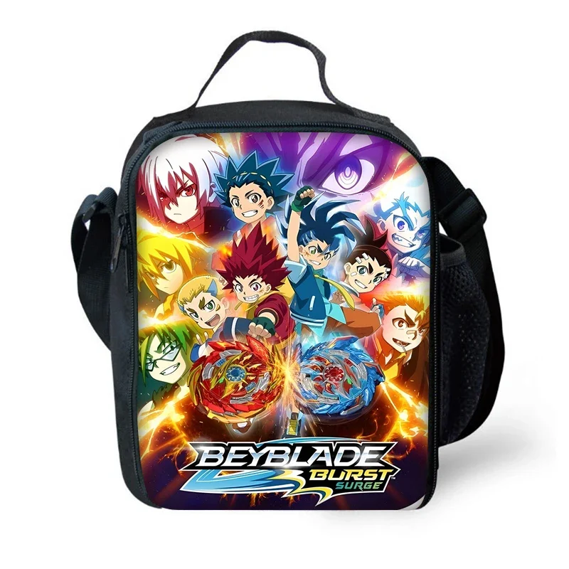 Фото Детская изолированная сумка большой емкости в стиле аниме Beyblade для мальчиков и девочек, студенческий многоразовый термохолодильник для пикника на открытом воздухе, ланч-бокс №1