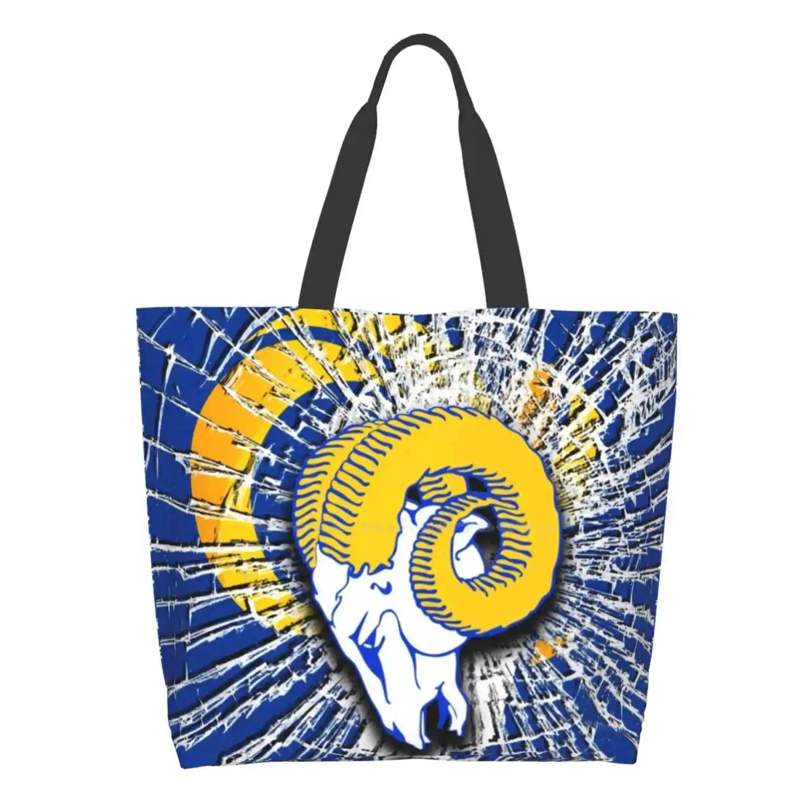 

Glass From The Sky, Part Deux Printed Casual Tote Large Capacity Female Handbags Rams Logo Los Angeles La Rams Ramheart Football