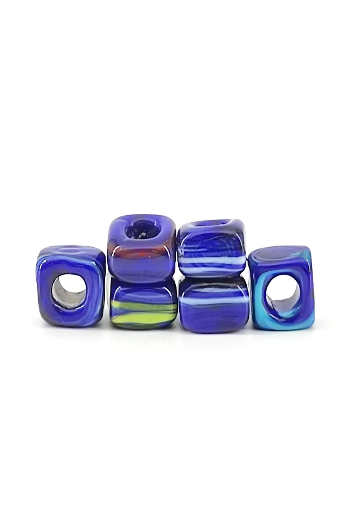 

Handmade Navy Blue Colored Ebruli Murano Square Glass Jewelry Bead 5 Pcs Beads Hobby Supplies & Entertainment Life