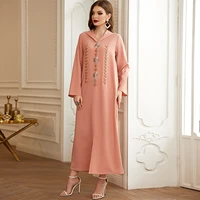 ramadan pink kaftan abaya dubai turkey muslim hijab dress islam clothing abayas for women robe musulman djellaba vetement femme