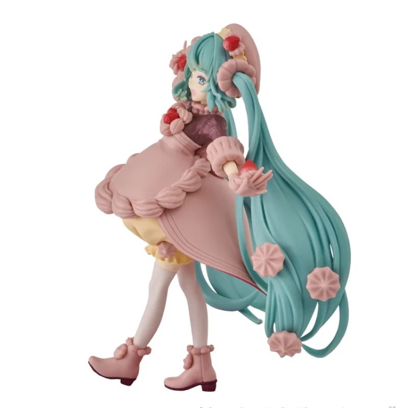 Фото Фигурка Мику Hatsune из ПВХ, набор моделей FuRyu sweetsweet Series Piapro, персонажи клубники, шоколада, Короткие пирожные, коллекционные игрушки №2