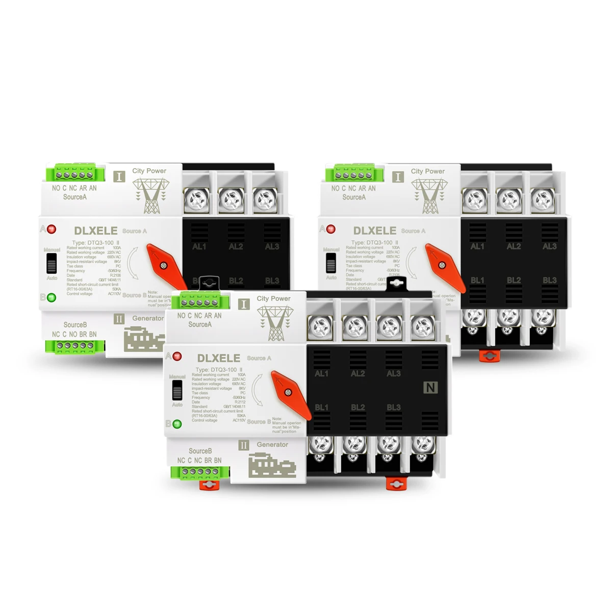 DLXELE новый тип автоматического переключения 100 А 110 В С Дужкой внутри W2R JTQ3-100
