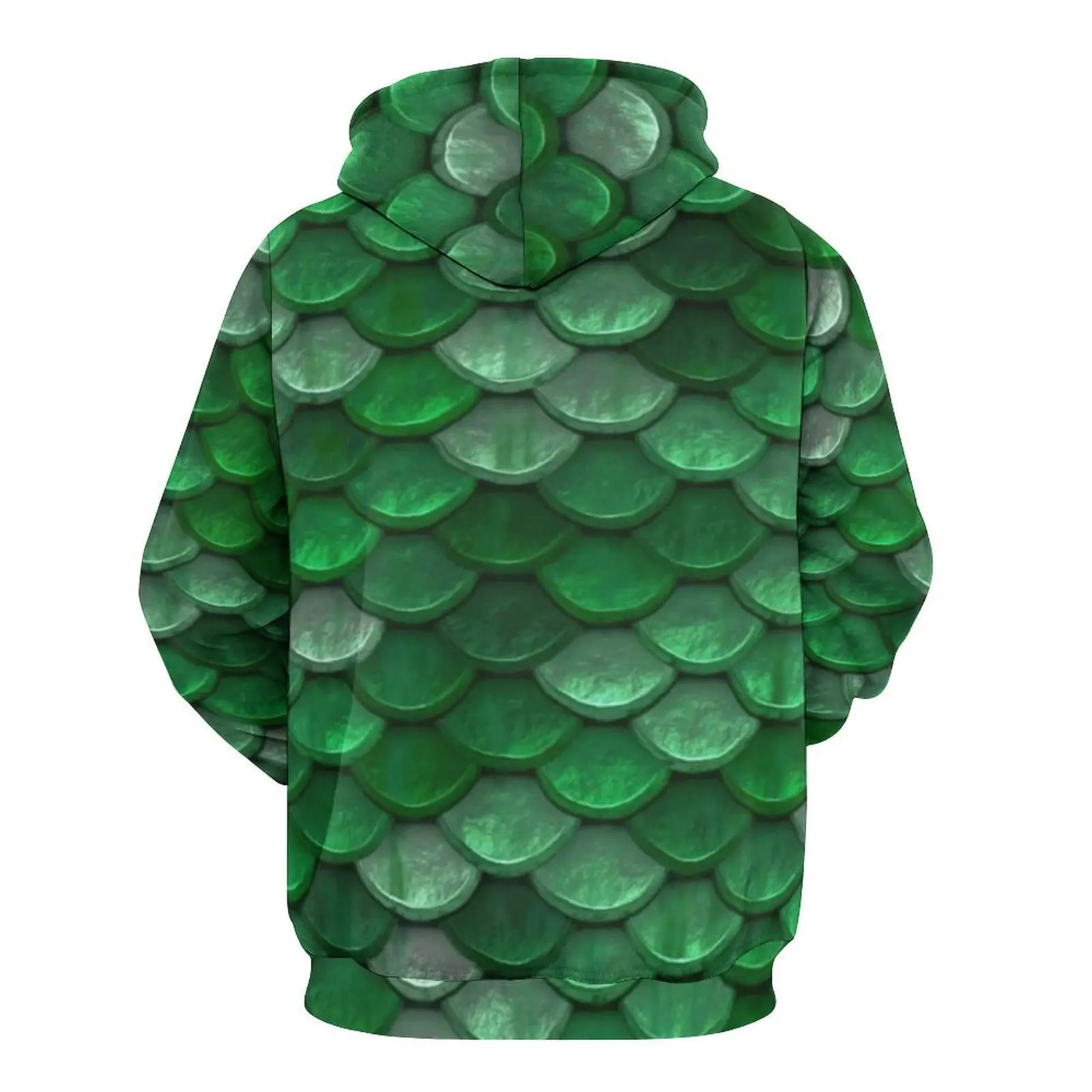 Красочные металлические повседневные толстовки с принтом зеленые весы кавайная