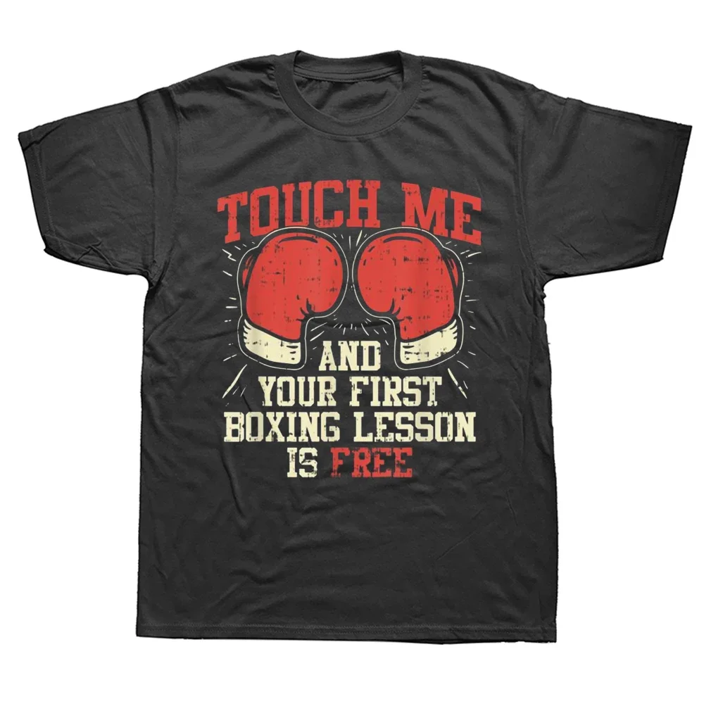 Хлопковая футболка Touch Me and Your First Boxing Lesson Is Free