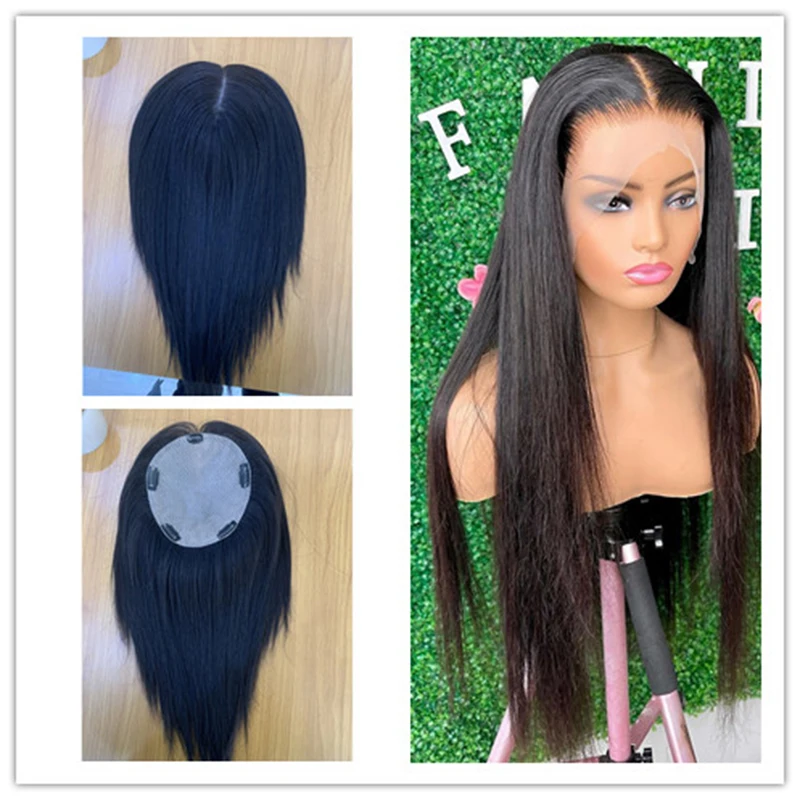 Clips In Human Hair Silk Base Topper For Women 10x10cm  Silk Top Natural Scalp Virgin Hair Pieces