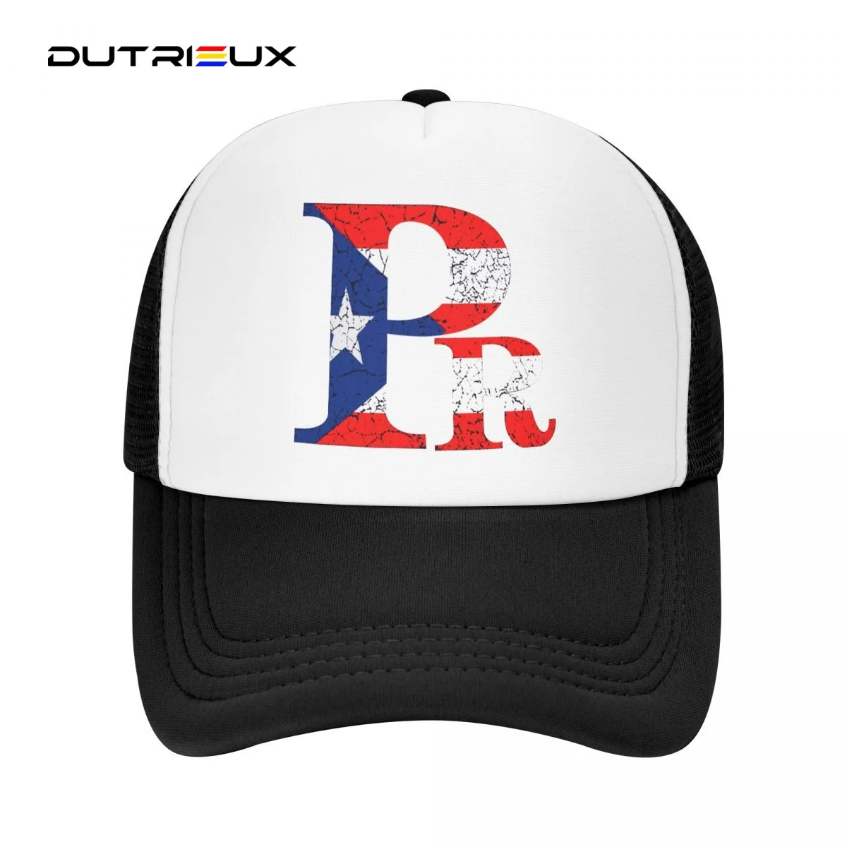 

Pr Puerto Rico Flag Casual Plain Mesh Baseball Cap Adjustable Snapback Hats For Women Men Dad Trucker Hats