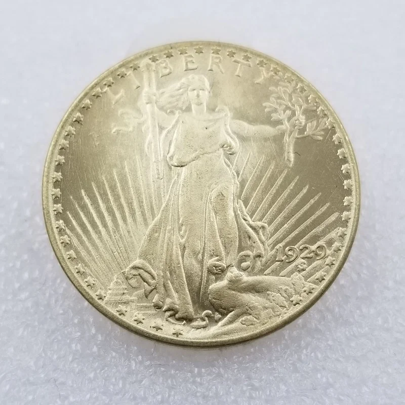

American 1929 20 Dollars Brass Gold-plated Commemorative Collectible Coin Gift Lucky Challenge Coin