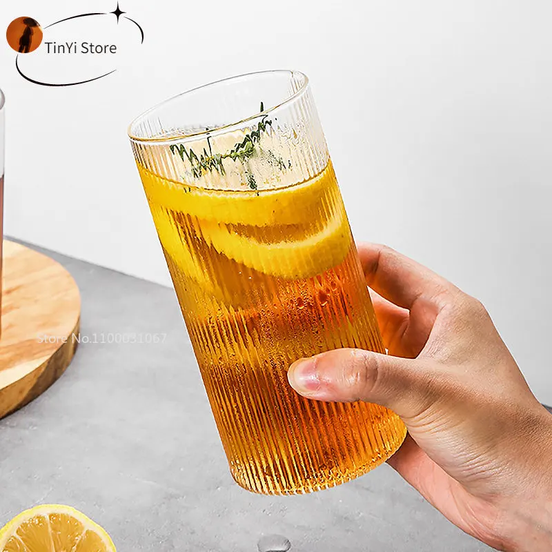 

1 шт. креативный термостойкий полосатый прозрачный стакан для кофе стакан для воды домашняя сетка стакан для напитков сока винные стаканы