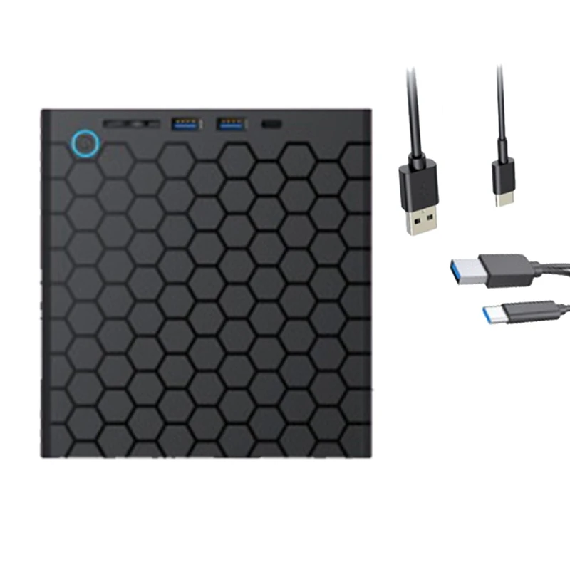 USB 3.0 Type C внешний CD DVD RW привод 8 Мб запись черный Портативный записывающий диск