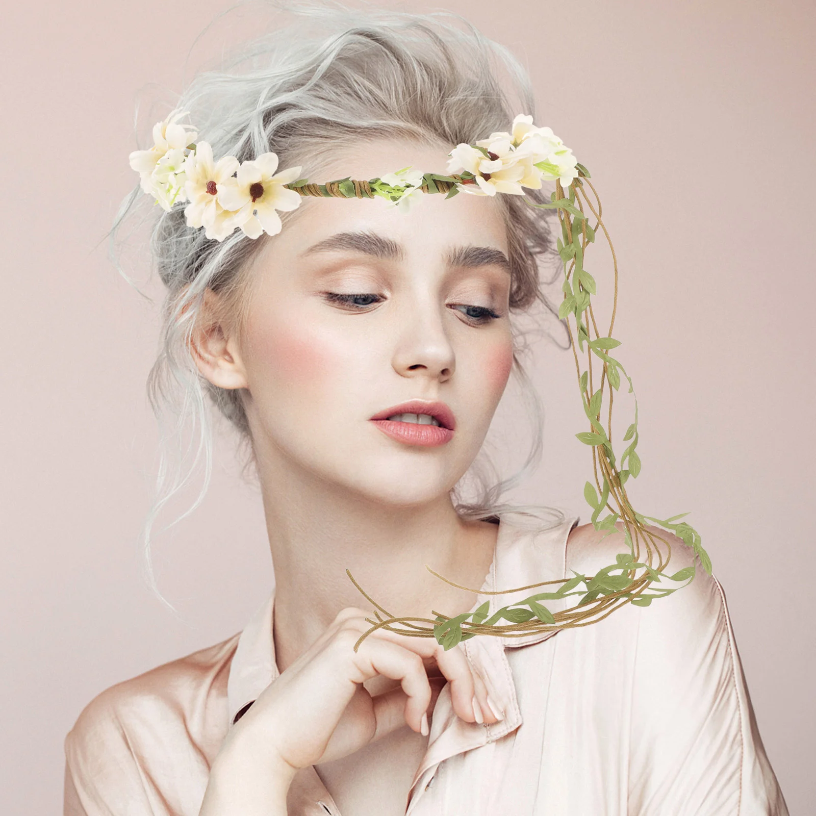 

Girls Headbands Hair Piece Accessories Bride Flower Headpiece Headdress Wreath Fabric Women's
