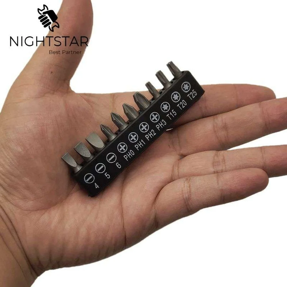 

Binoax 10Pcs Insert Bit Set Torx Flat Head Straight Cross Electric Screwdriver Screws Head