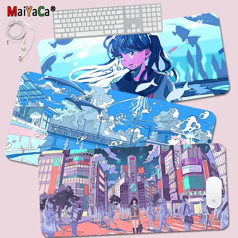 

A Dreamy Bubble Illustration Anti-Slip Thickened Mouse Pad Oversized Gaming Keyboard Notebook Table Mat Padmouse Desk Play Mats