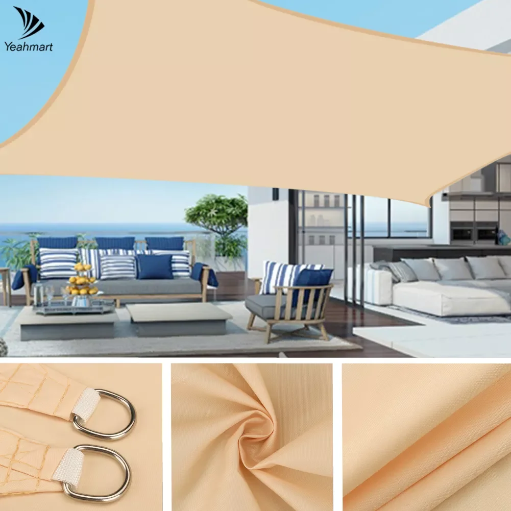 

5/4x3M 180GSM Sun Shade Sail Waterproof Anti-UV Shade Canvas Canopy For Summer Garden Courtyard Outdoor Shade Cloth Cover Awning