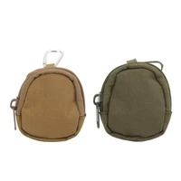 small key pouch round compact zipper design mini nylon carrying pouch 1000d nylon multifunction for camping