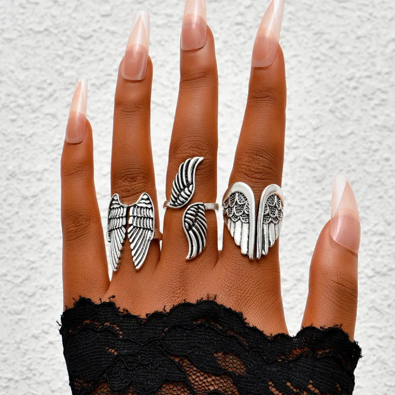 

Temperament Alloy Wings 3 Pcs/set Knuckle Ring Set Women Retro Jewelry