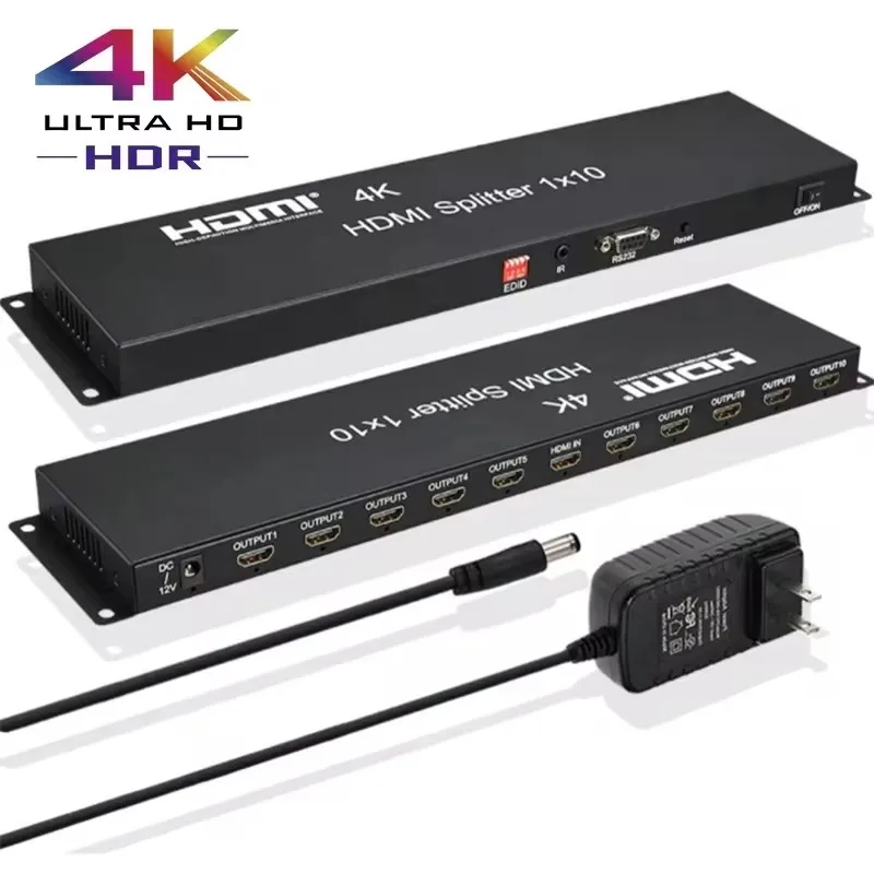 Разветвитель 4K 30 Гц HDMI1 в 10 1x10 Full HD 1080P 60 3D-видеоконвертер распределитель выход с