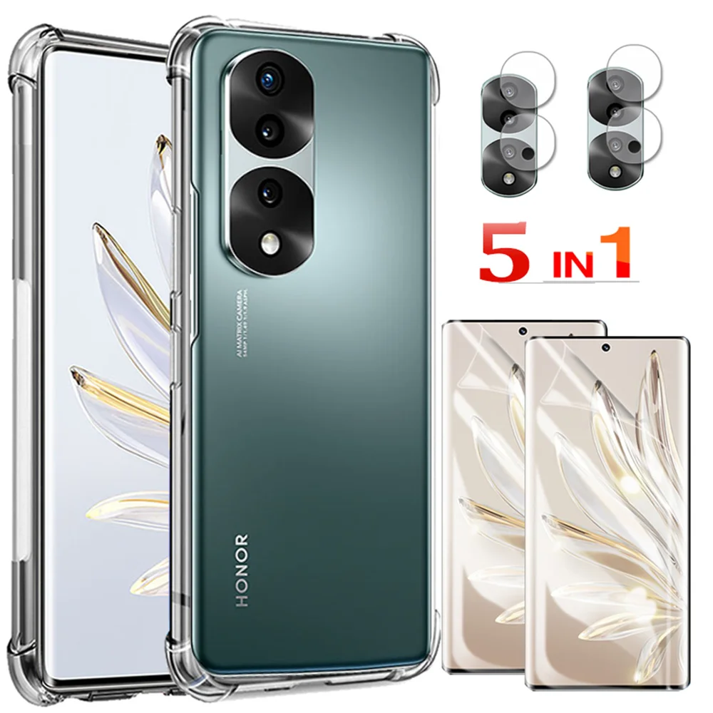 

Honor 70 Pro Plus Case Honor 70 Pro 2022 Silicone Cases+Hydrogel Film,For Huawei Honor70 Xonor 70Pro Plus Transparent Airbag Case Honor 70 ProPlus Honor70Pro Soft TPU Shockproof Back Cover Honor 70 Pro+,Capa
