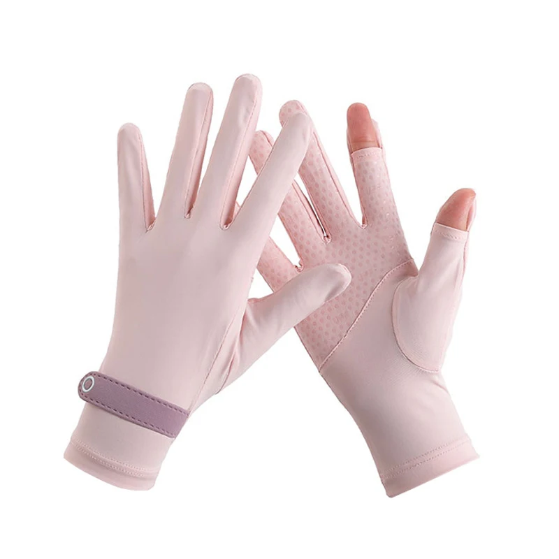 

Sunscreen Outdoor Mountaineering Gloves Breathable Driving Anti-UV Nylon Ice Silk Thin Touch Screen Non-Slip Running Gloves