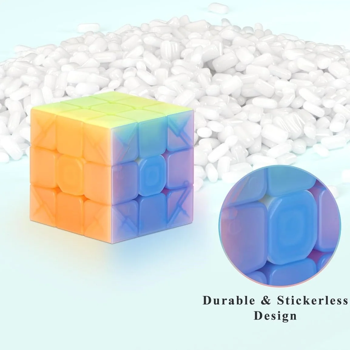 Скоростной куб Qiyi желе цвета 2X2X2/3X3X3/4X4X4/5X5X5/Пирамида скоростной магический