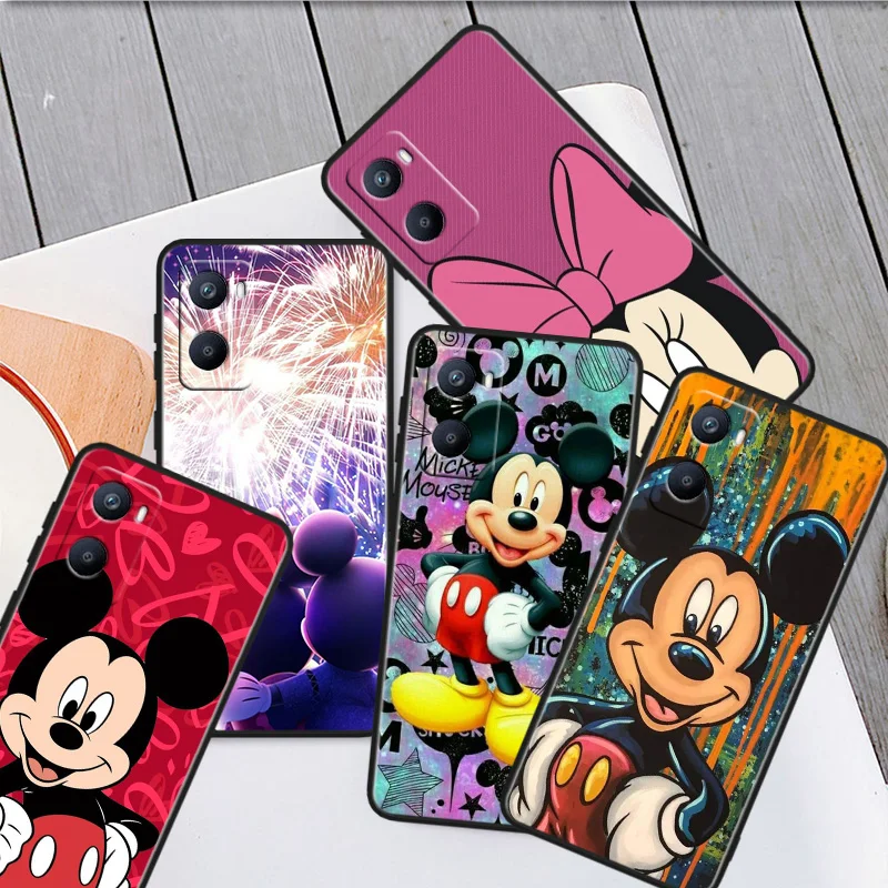 

Cute Mickey Mouse Phone Case For OPPO A56S A55 A54S A53S A52 A33 A32 A31 A16S A16 A12 A11S A9 A5 2020 Black Cover