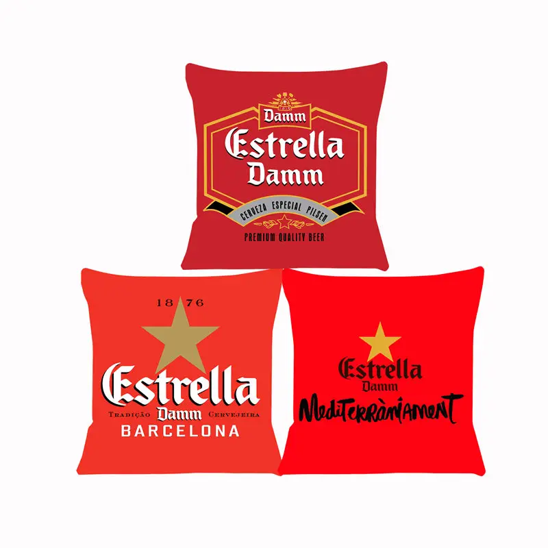 Наволочка для дивана Estrella Damm, подушка, чехол для сиденья, автомобильная декоративная наволочка 45x45 см для дома
