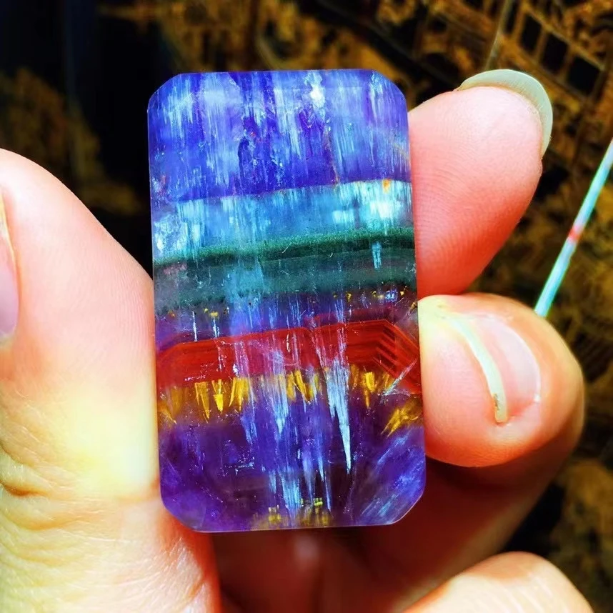 

Подлинный натуральный ауралит 23 Cacoxenite Фиолетовый Красный рутилированный кварцевый кулон 35,4x20,4x6 женское ожерелье AAAAA