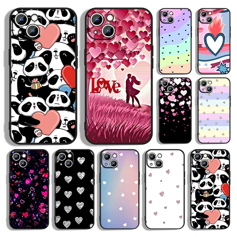 

Cute loving beautiful Phone Case For Apple iPhone 14 13 12 11 XS XR X 8 7 6 6S 5 5S SE Pro Max Plus mini Black Cover