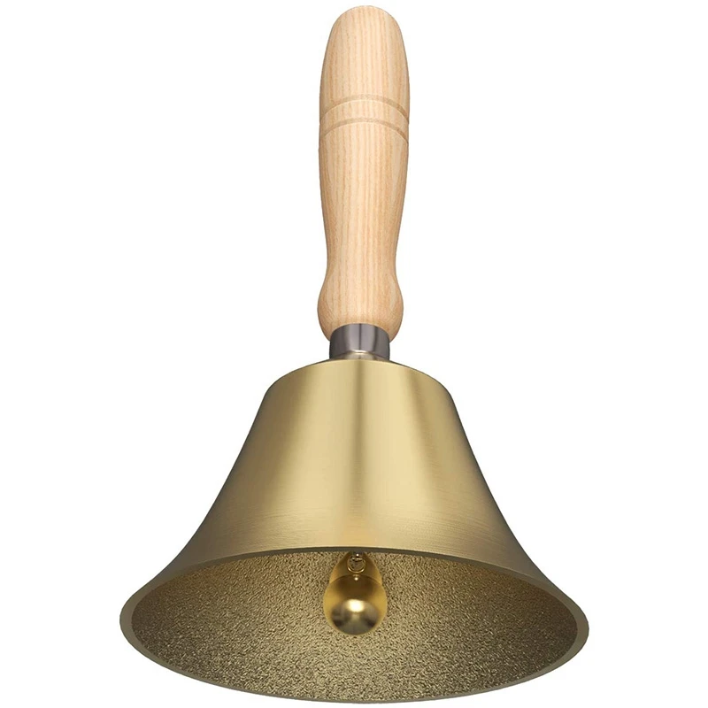 

4.33 Inch Large Hand Call Bell With Wood Handle,For Kids And Adults,Used For Weddings,School Classroom,Service And Game