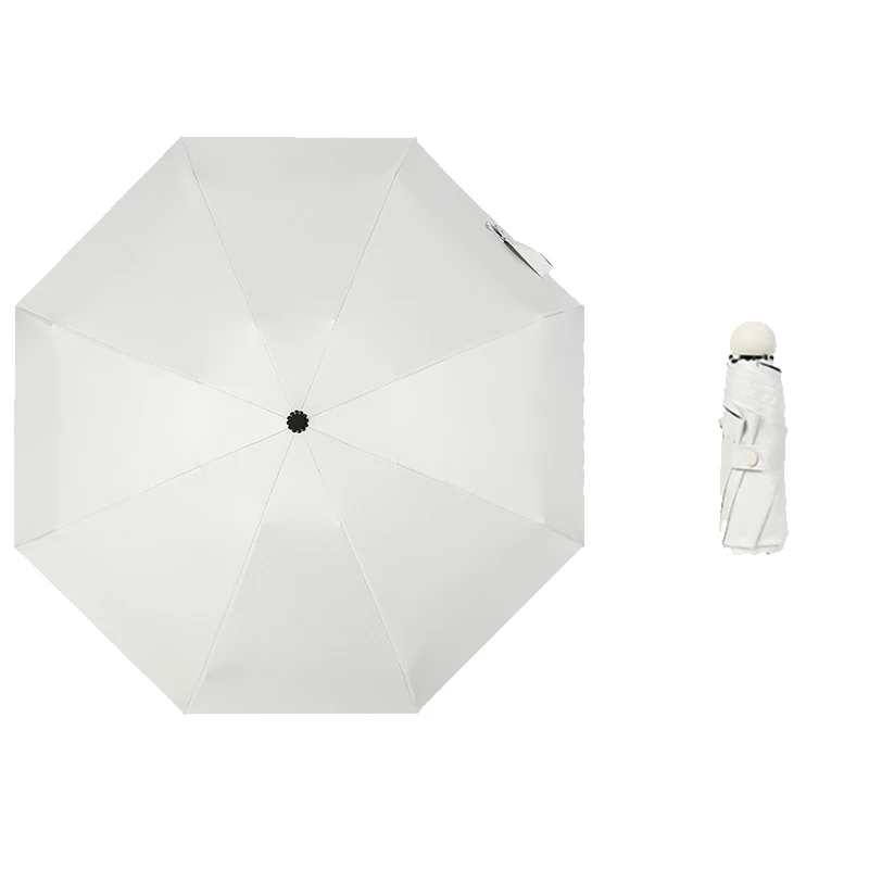 Ultra-light Portable Folding Sun Umbrella Manual Five-fold Black Glue Sunscreen UV Protection Rain and Rain Dual-use Umbrella