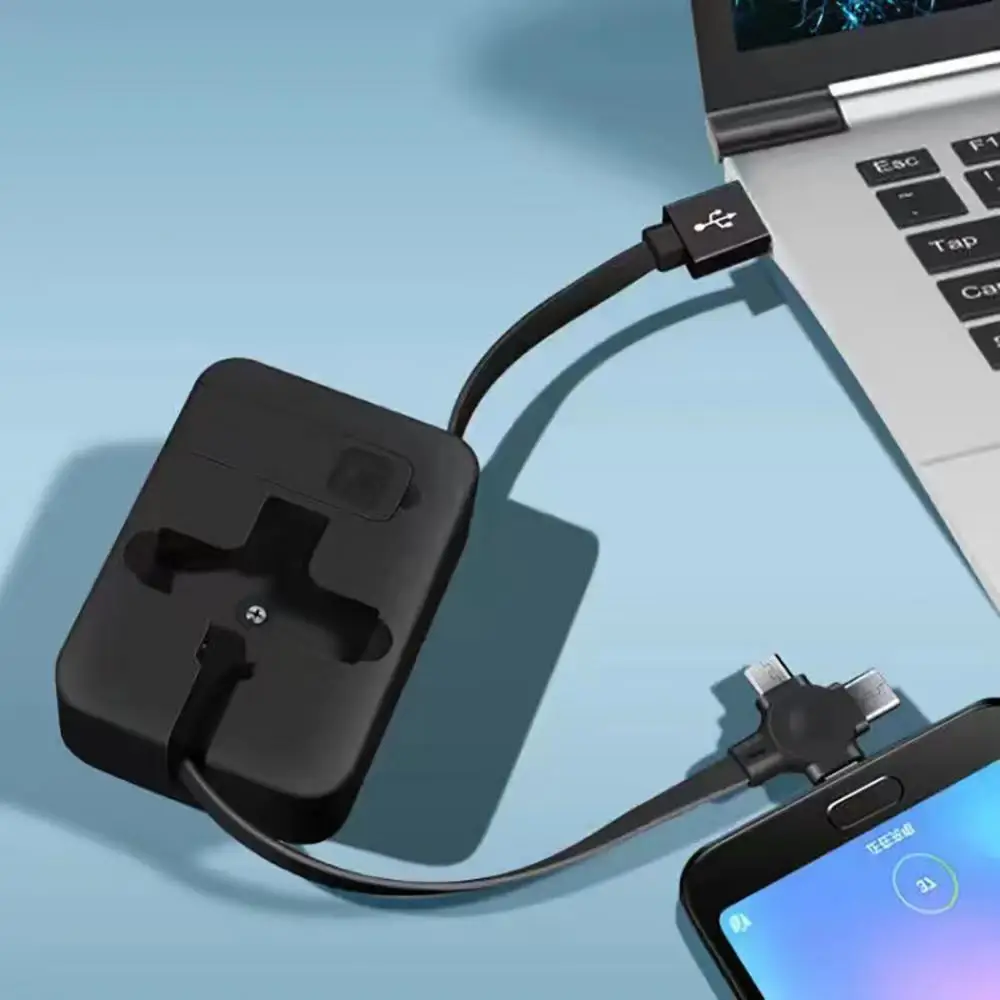 Фото RYRA 3 в 1 зарядный кабель Micro USB Type C кабель Выдвижной с держателем телефона портативный зарядный кабель для IPhone 12 11 Xiaomi №4