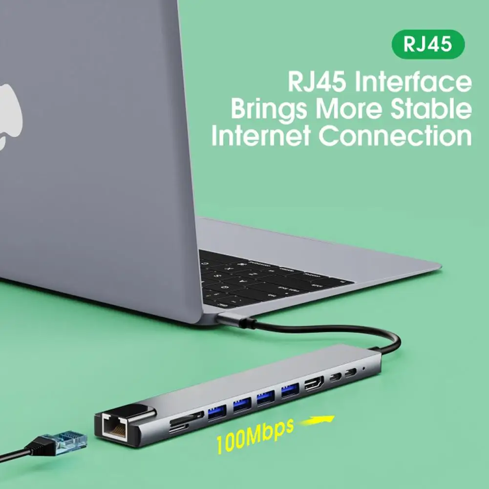

USB-концентратор 10 в 1 для Macbook Air/pro, 100 м, 4 USB-порта