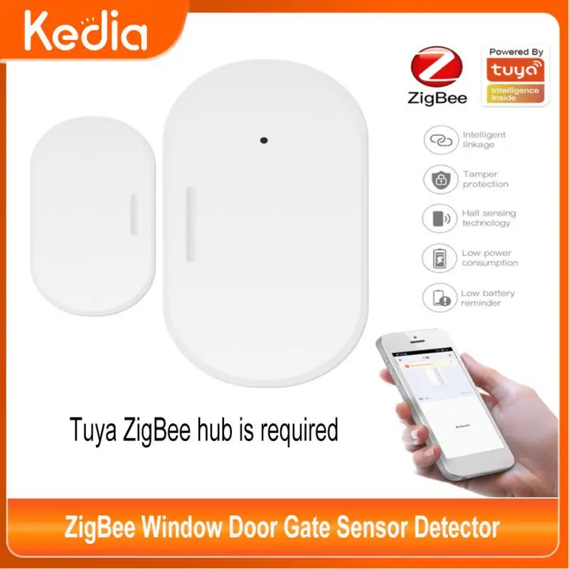 

Смарт-датчик двери и окна Tuya ZigBee, детектор открытия/закрытия, магнитный датчик s Smart Life, управление через приложение
