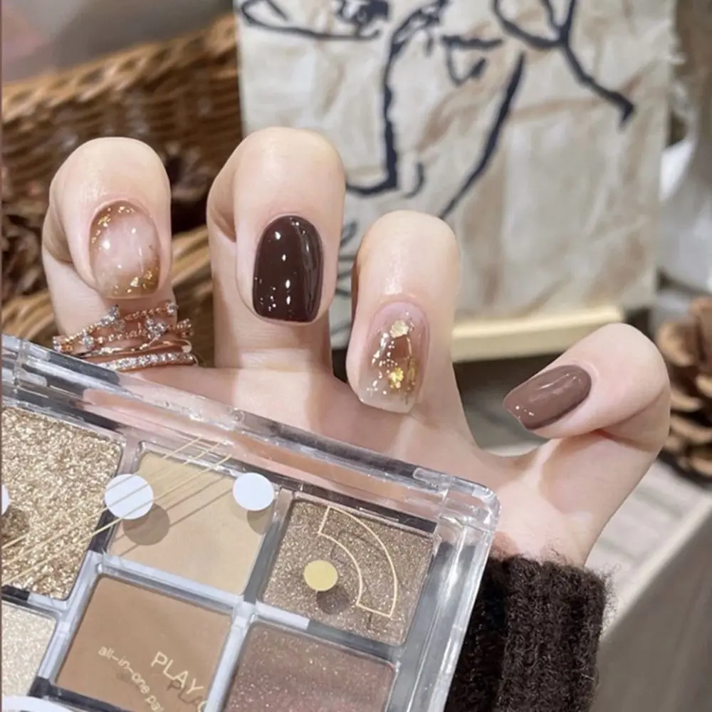 

Heart Bow Full Cover Detachable Manicure Tool Short Round/Square Head False Nails Fake Nails Wearable Nail Tips